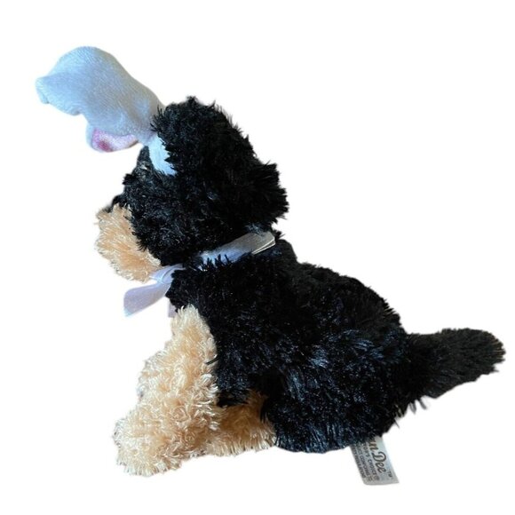 Dan Dee Brown‎ and Black Dog Plush with Easter Bunny Ears 2010 8" - Picture 2 of 6